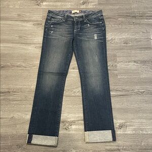 PAIGE NWOT Jimmy Jimmy Dark Blue Straight Leg Jeans, size 25 EUC